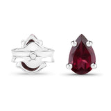 0.90 Carat Genuine Rhodolite .925 Sterling Silver Earrings