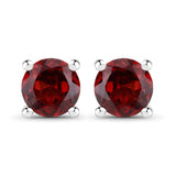 1.20 Carat Genuine Garnet .925 Sterling Silver Earrings