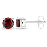 1.20 Carat Genuine Garnet .925 Sterling Silver Earrings