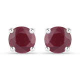 1.10 Carat Genuine Ruby .925 Sterling Silver Earrings