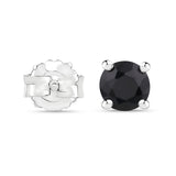1.20 Carat Genuine Black Sapphire .925 Sterling Silver Earrings