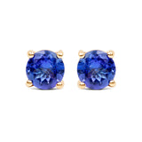 0.94 Carat Genuine Tanzanite 14K Yellow Gold Earrings