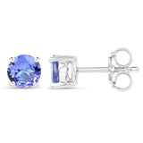 0.94 ct. Genuine Tanzanite .925 Sterling Silver Earrings