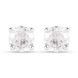 1.20 Carat Genuine White Topaz .925 Sterling Silver Earrings