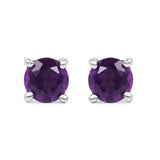 0.48 ct. Genuine Amethyst .925 Sterling Silver Earrings