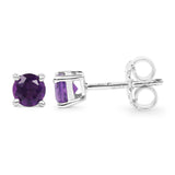 0.48 ct. Genuine Amethyst .925 Sterling Silver Earrings