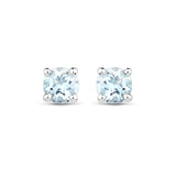 0.46 Carat Genuine Aquamarine .925 Sterling Silver Earrings
