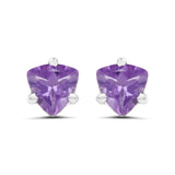 0.8 Carat Genuine Amethyst .925 Sterling Silver Earrings