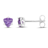 0.8 Carat Genuine Amethyst .925 Sterling Silver Earrings