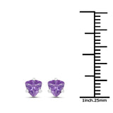 0.8 Carat Genuine Amethyst .925 Sterling Silver Earrings