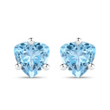 1.00 Carat Genuine Blue Topaz .925 Sterling Silver Earrings