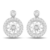 0.71 Carat Genuine White Diamond .925 Sterling Silver Earrings