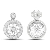 0.71 Carat Genuine White Diamond .925 Sterling Silver Earrings