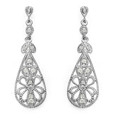 0.33 Carat Genuine White Diamond .925 Sterling Silver Earrings
