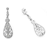 0.33 Carat Genuine White Diamond .925 Sterling Silver Earrings