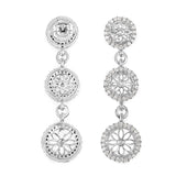 0.80 Carat Genuine White Diamond .925 Sterling Silver Earrings
