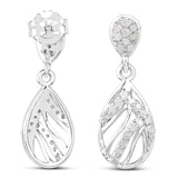 0.49 Carat Genuine White Diamond .925 Sterling Silver Earrings
