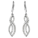 0.76 Carat Genuine White Diamond .925 Sterling Silver Earrings