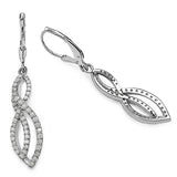 0.76 Carat Genuine White Diamond .925 Sterling Silver Earrings