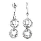0.50 Carat Genuine White Diamond .925 Sterling Silver Earrings