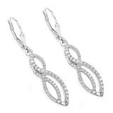 0.35 ct. Genuine White Diamond .925 Sterling Silver Earrings