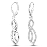 0.35 ct. Genuine White Diamond .925 Sterling Silver Earrings