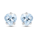 0.66 ct. Genuine Aquamarine .925 Sterling Silver Earrings