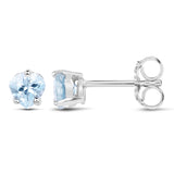 0.66 ct. Genuine Aquamarine .925 Sterling Silver Earrings