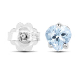 0.66 ct. Genuine Aquamarine .925 Sterling Silver Earrings