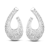 0.64 Carat Genuine White Diamond .925 Sterling Silver Earrings