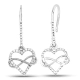 0.36 Carat Genuine White Diamond .925 Sterling Silver Earrings