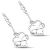 0.36 Carat Genuine White Diamond .925 Sterling Silver Earrings