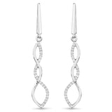 0.41 Carat Genuine White Diamond .925 Sterling Silver Earrings