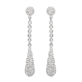 0.97 Carat Genuine White Diamond .925 Sterling Silver Earrings