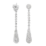 0.97 Carat Genuine White Diamond .925 Sterling Silver Earrings