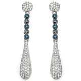 1.05 Carat Genuine Blue Diamond & White Diamond .925 Sterling Silver Earrings
