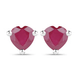 0.70 Carat Genuine Ruby .925 Sterling Silver Earrings