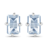 1.04 ct. Genuine Aquamarine .925 Sterling Silver Earrings