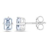 1.04 ct. Genuine Aquamarine .925 Sterling Silver Earrings