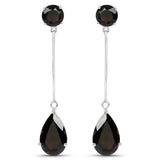 12.06 Carat Genuine Smoky Quartz .925 Sterling Silver Earrings