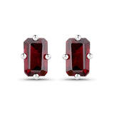 0.80 Carat Genuine Garnet .925 Sterling Silver Earrings