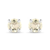0.24 Carat Genuine Yellow Sapphire .925 Sterling Silver Earrings