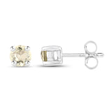 0.24 Carat Genuine Yellow Sapphire .925 Sterling Silver Earrings
