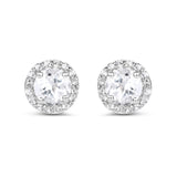 1.36 Carat Genuine White Topaz .925 Sterling Silver Earrings