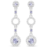 1.09 Carat Genuine Tanzanite and White Topaz .925 Sterling Silver Earrings