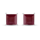 1.30 Carat Genuine Ruby .925 Sterling Silver Earrings