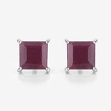1.30 Carat Genuine Ruby .925 Sterling Silver Earrings