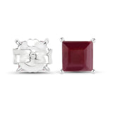1.30 Carat Genuine Ruby .925 Sterling Silver Earrings