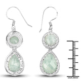 11.82 Carat Genuine Aquamarine .925 Sterling Silver Earrings