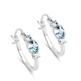 1.68 ct. Genuine Blue Topaz .925 Sterling Silver Earrings